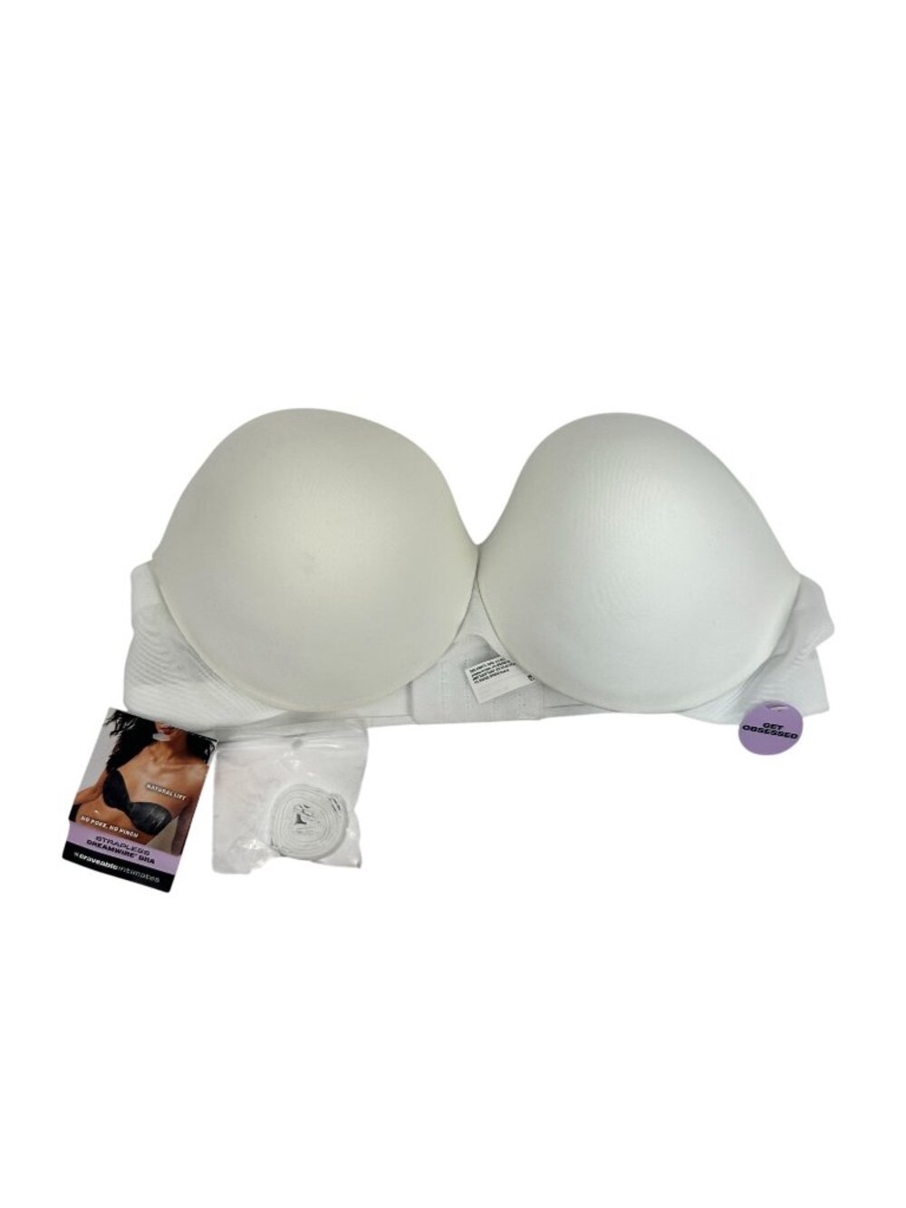 Maidenform Strapless Dreamwire® Bra 38B White Natural Lift Lightweight Comfy Fit